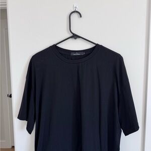 Black Short-Sleeve Crewneck Tee for Women